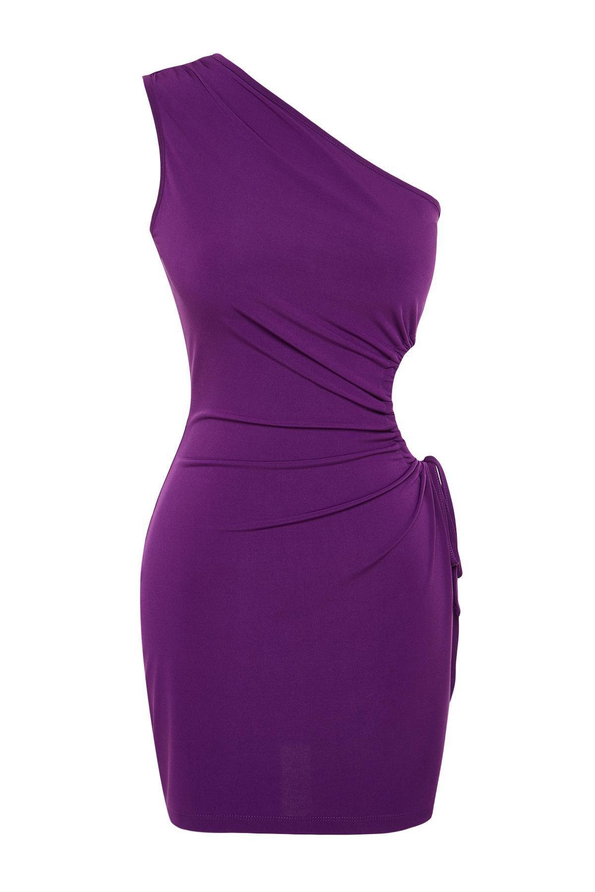 Purple Fitted Occasionwear Dress, , large image number 5