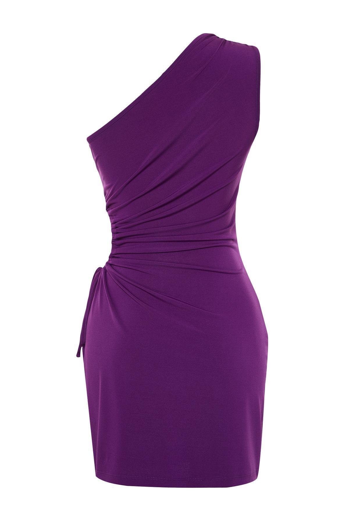 Purple Fitted Occasionwear Dress, , large image number 6
