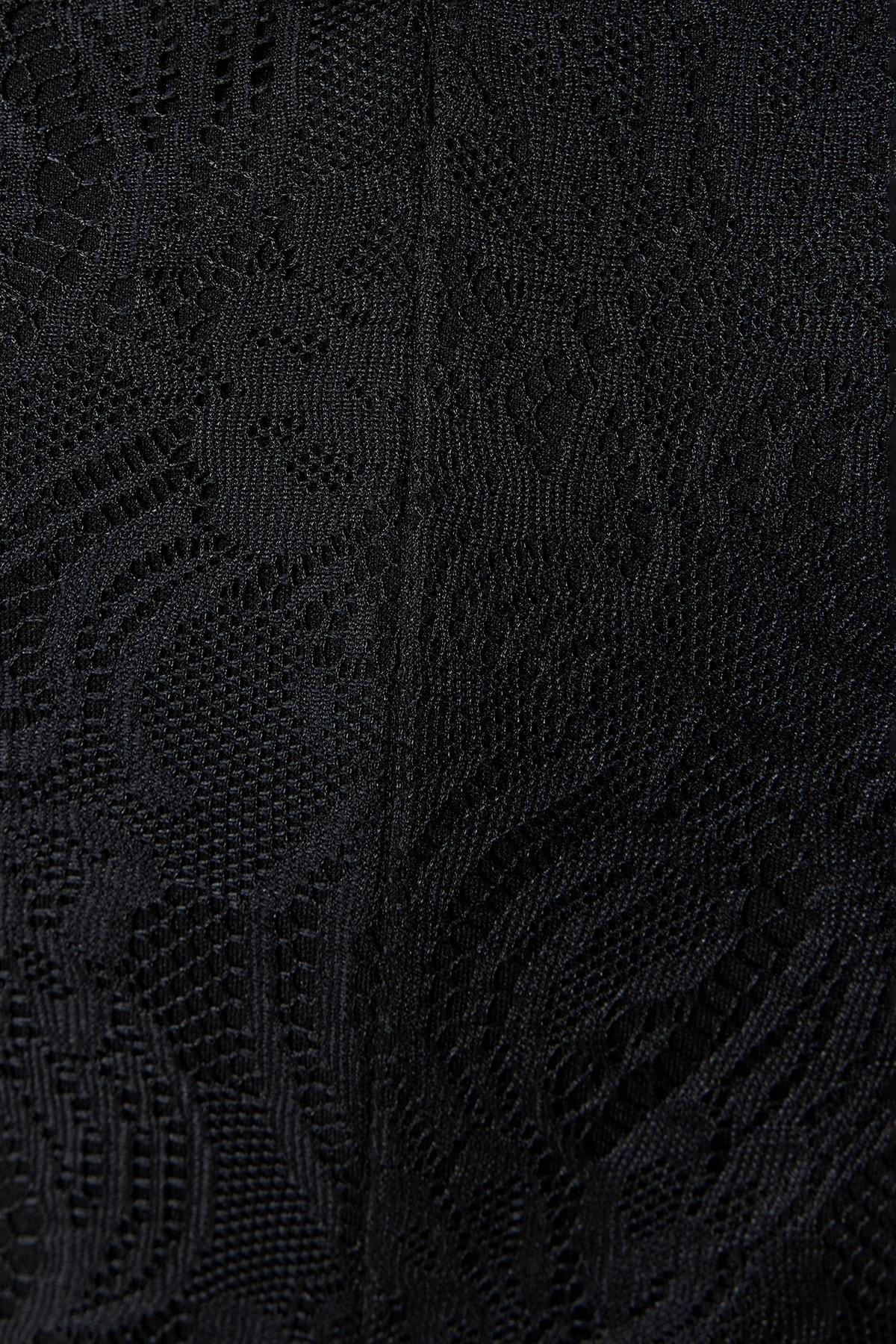 Black Square Collar Crop Top, , large image number 4