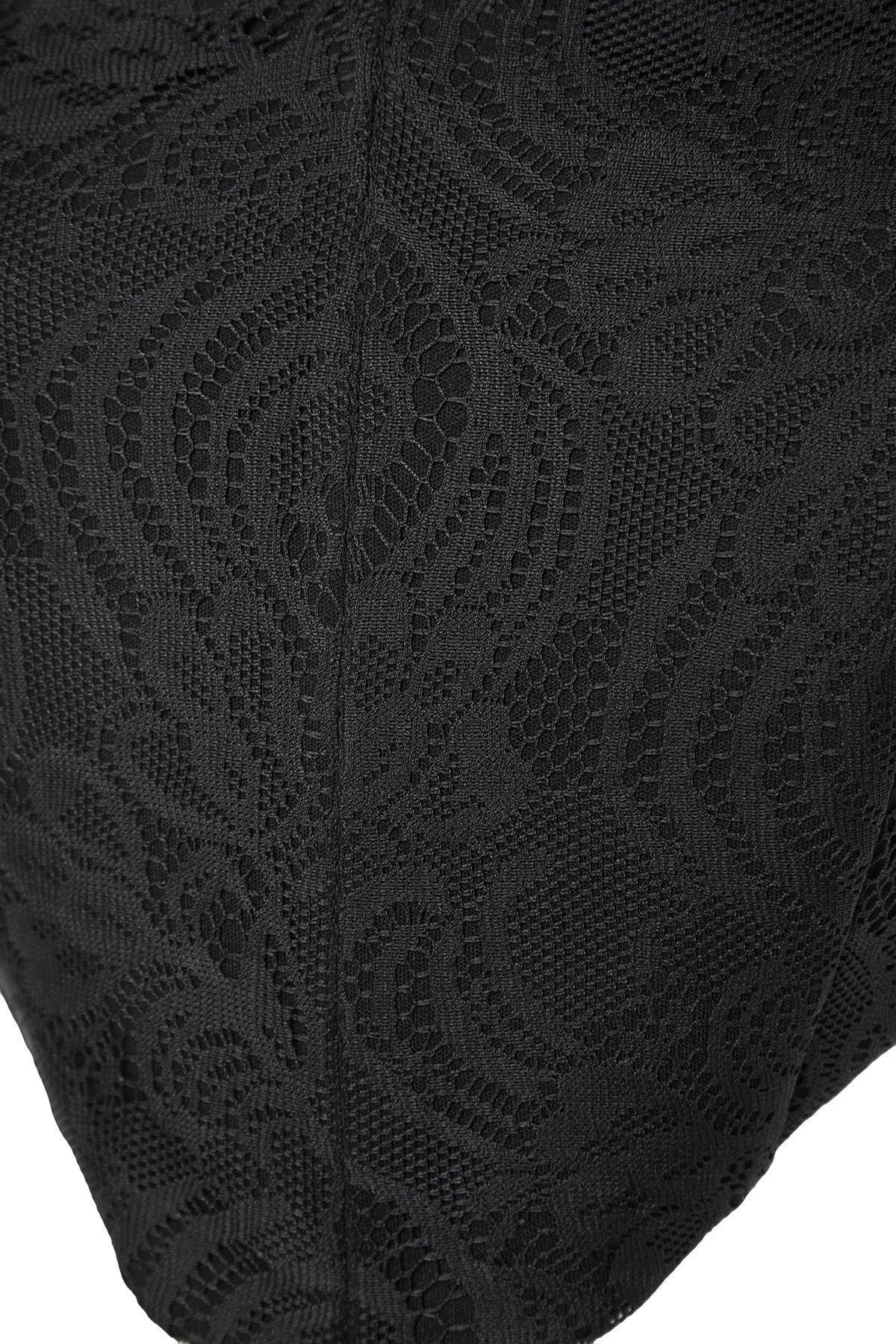 Black Square Collar Crop Top, , large image number 6