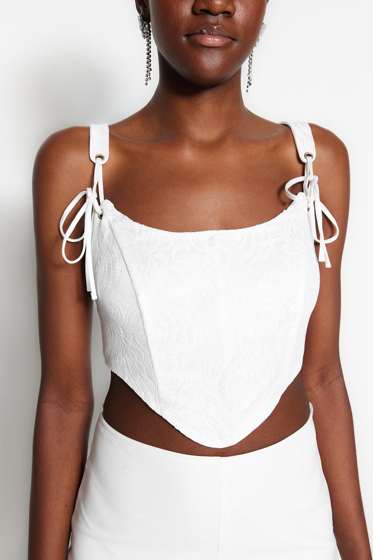 White Fitted Bodysuit, , large image number 3