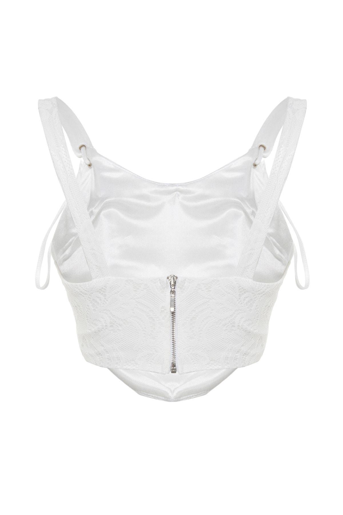 White Fitted Bodysuit, , large image number 7