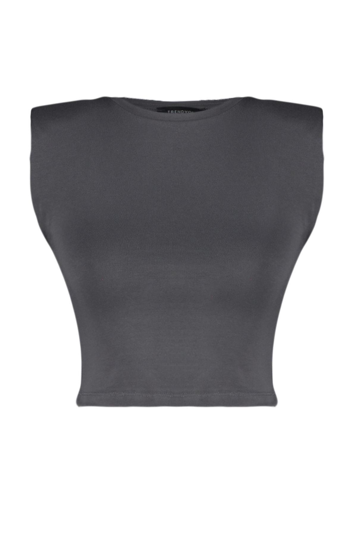 Grey Fitted Blouse, , large image number 6