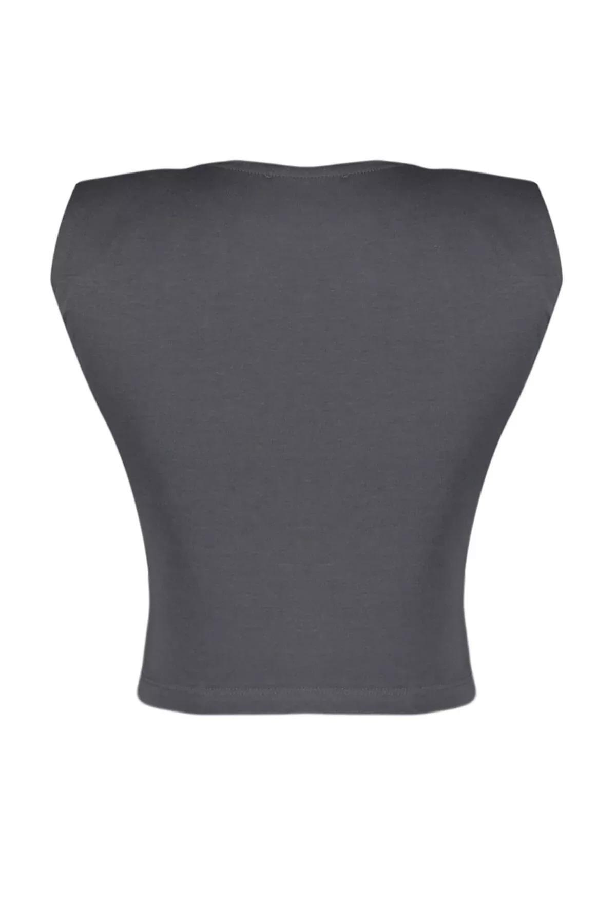 بلوزة بقصة ضيقة، رمادي, Gray, large image number 7