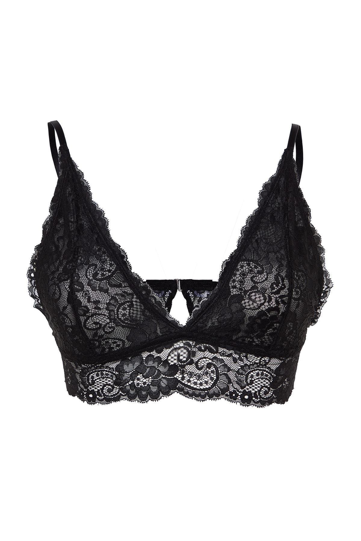 Black Bralette Plus Size Bra, , large image number 5