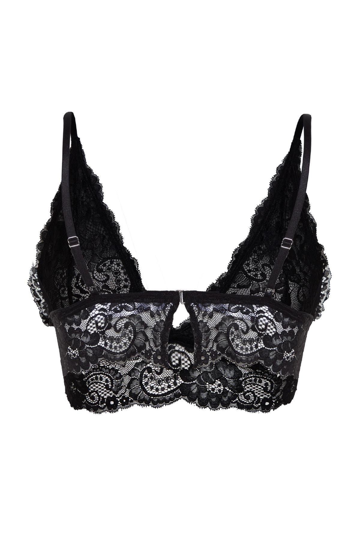 Black Bralette Plus Size Bra, , large image number 6