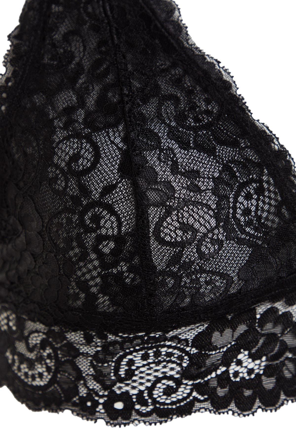 Black Bralette Plus Size Bra, , large image number 7
