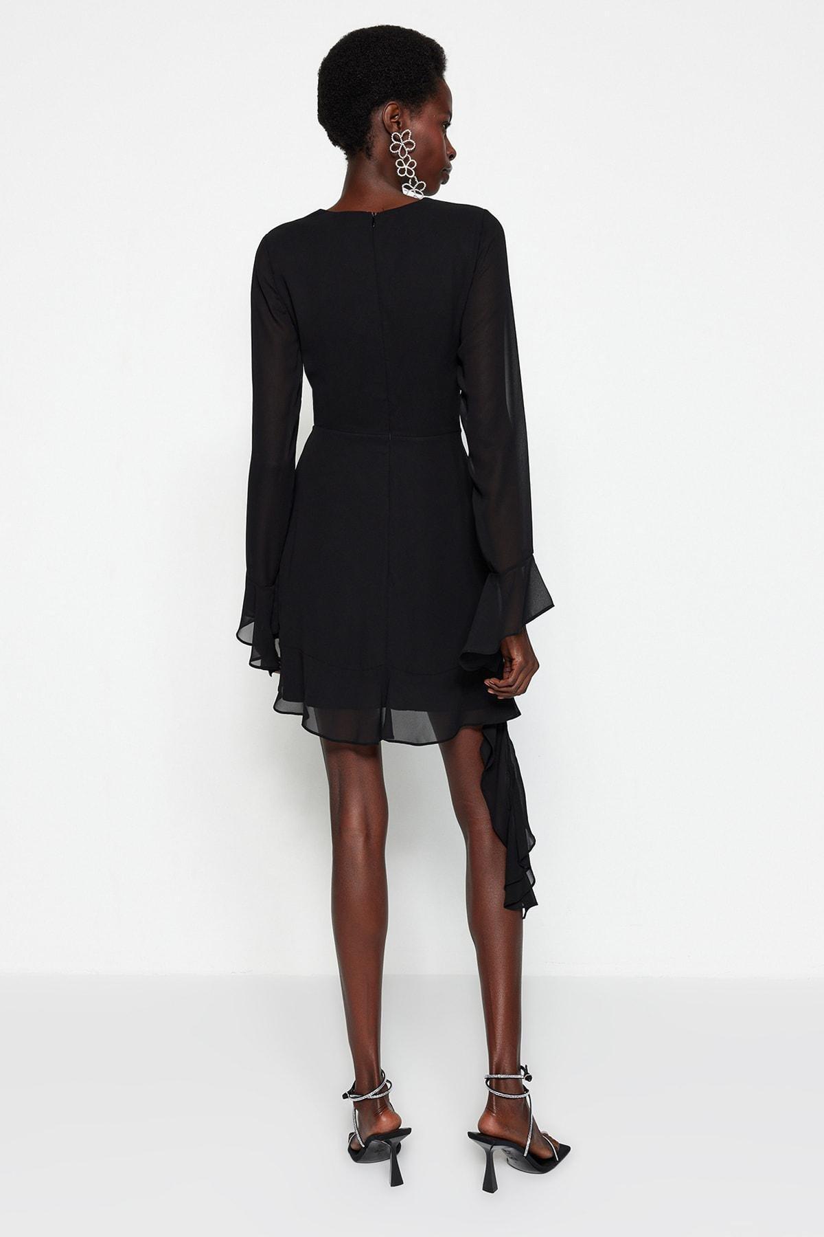 Black Ruffled Dress, , large image number 5