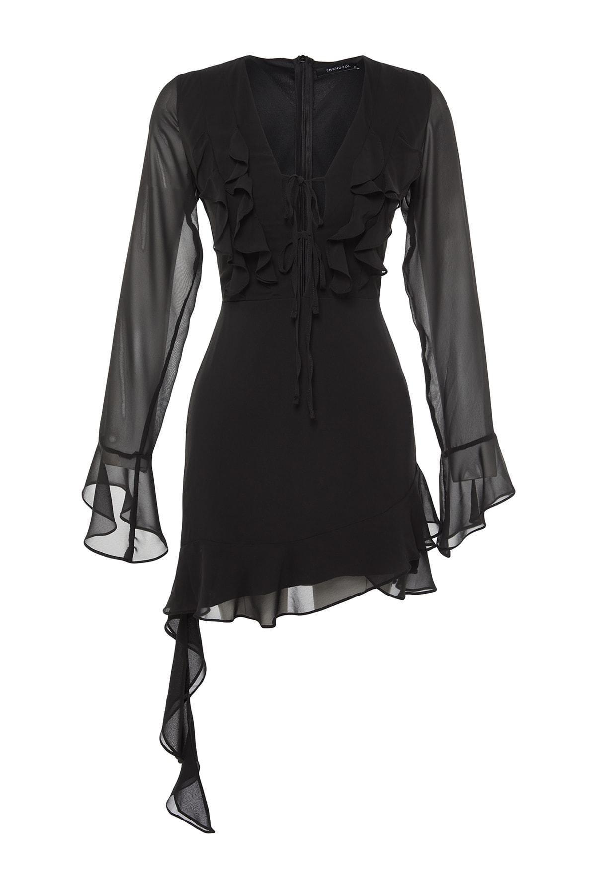 Black Ruffled Dress, , large image number 6
