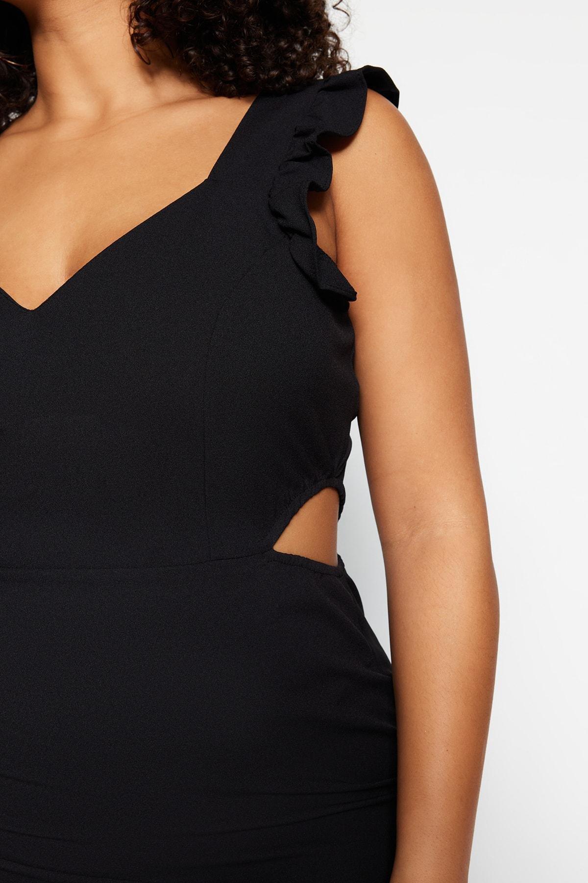 Black A-Line Plus Size Dress, , large image number 3