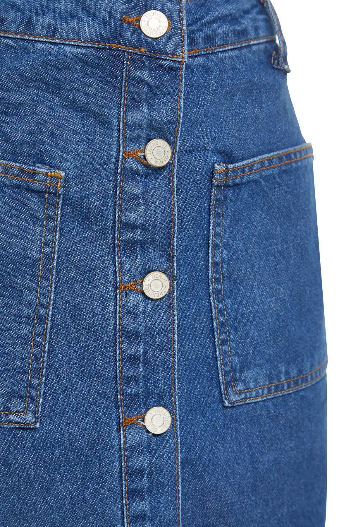 Blue Denim Maxi Skirt, , large image number 8