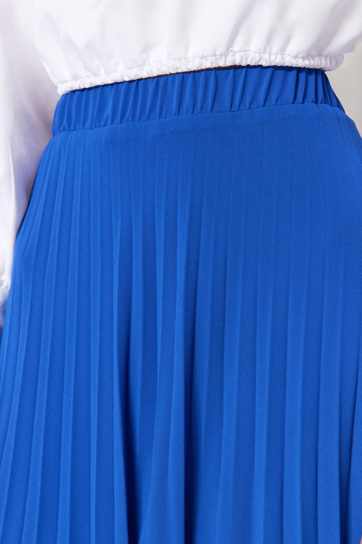 Navy Flared Maxi Skirt, , large image number 4