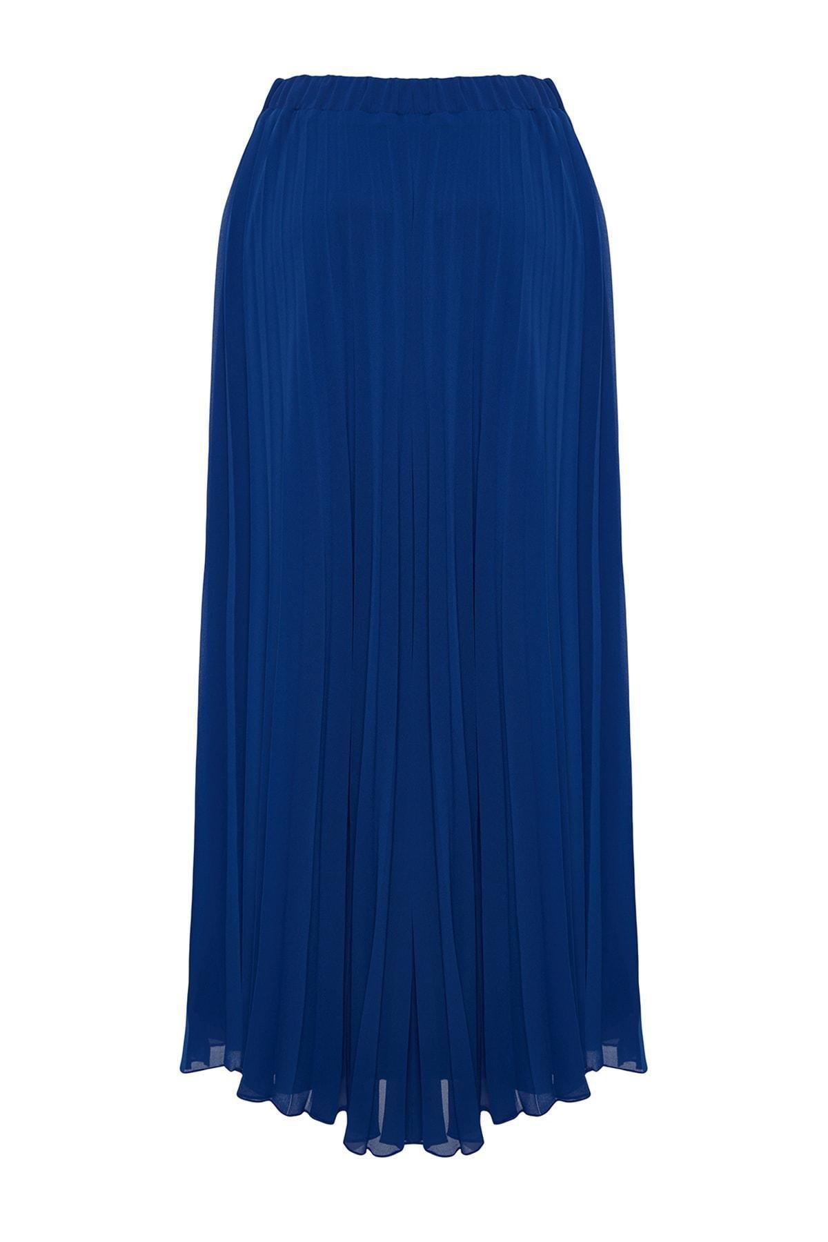 Navy Flared Maxi Skirt, , large image number 5