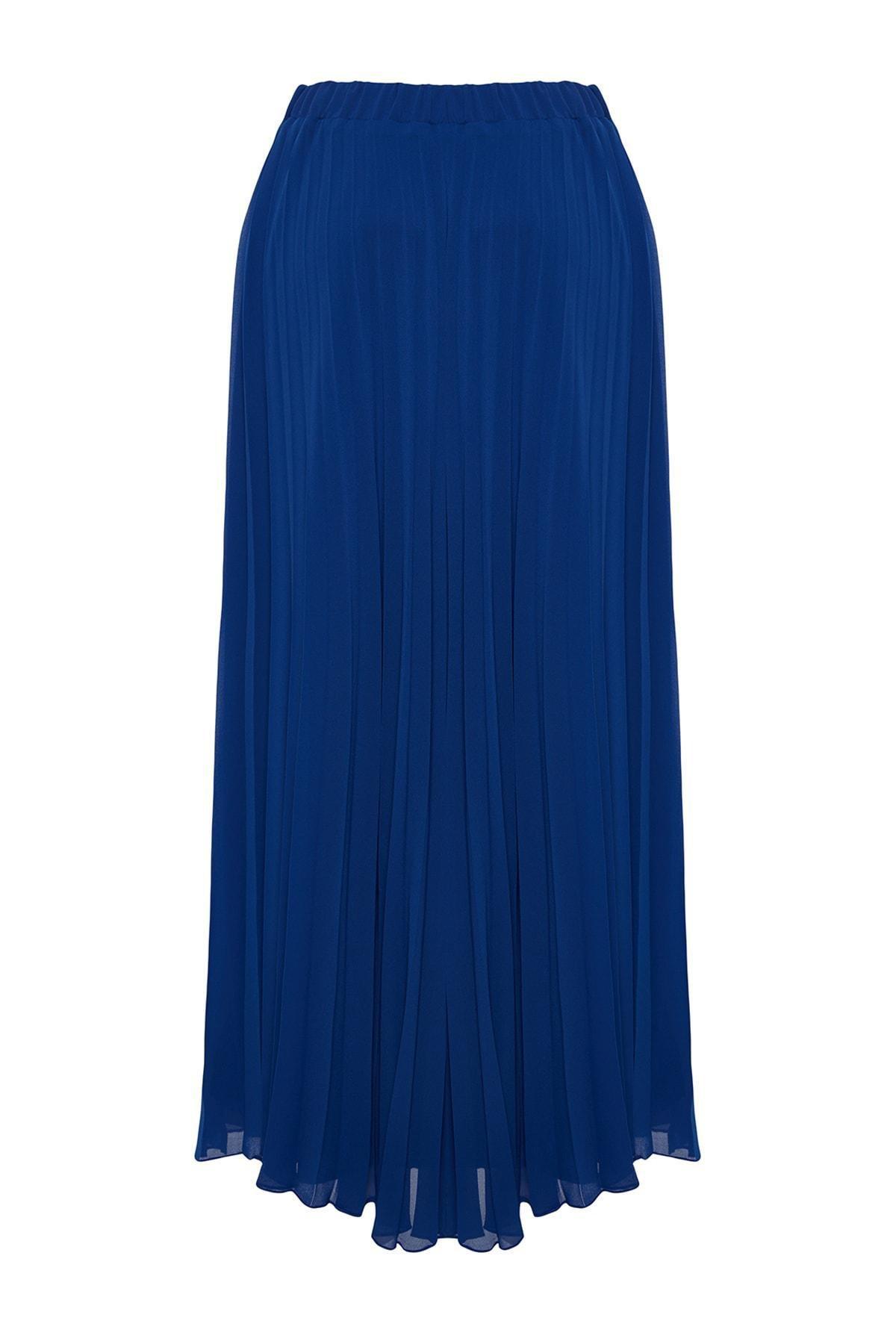 Trendyol - Navy Flared Maxi Skirt