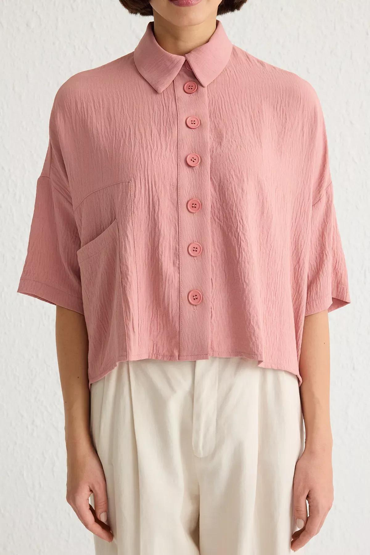 Pink Oversize Woven Shirt, LIGHT PINK, large image number 2