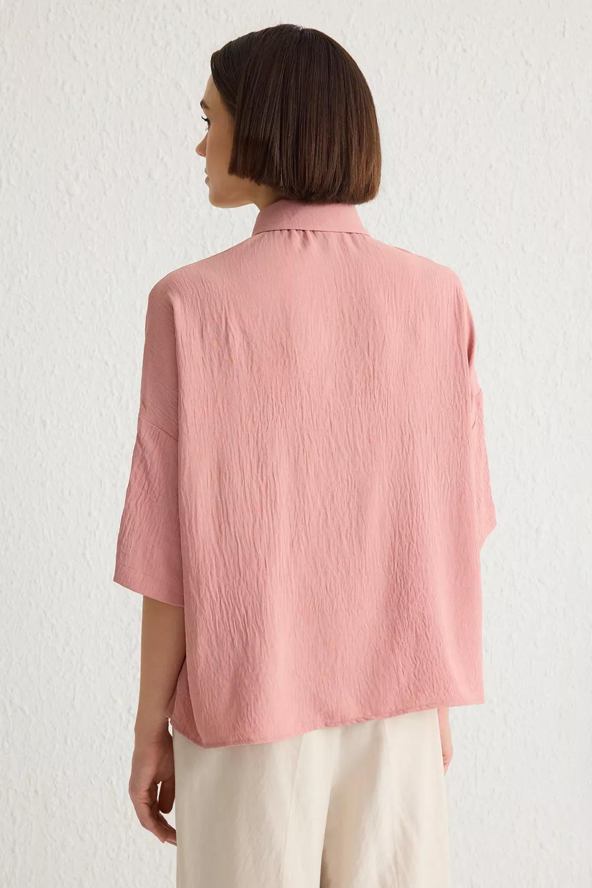Pink Oversize Woven Shirt, LIGHT PINK, large image number 4
