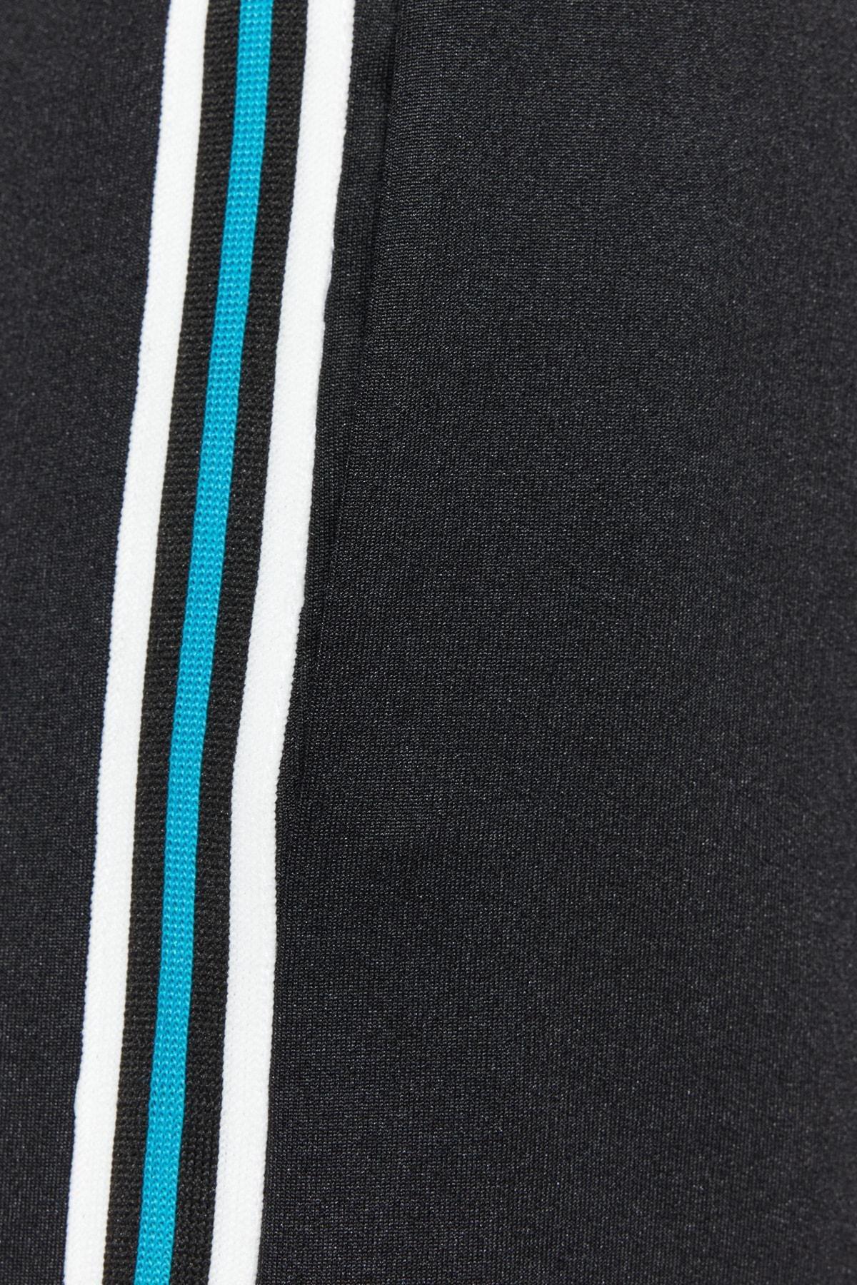 Black Side-Striped Sweatpants, , large image number 4