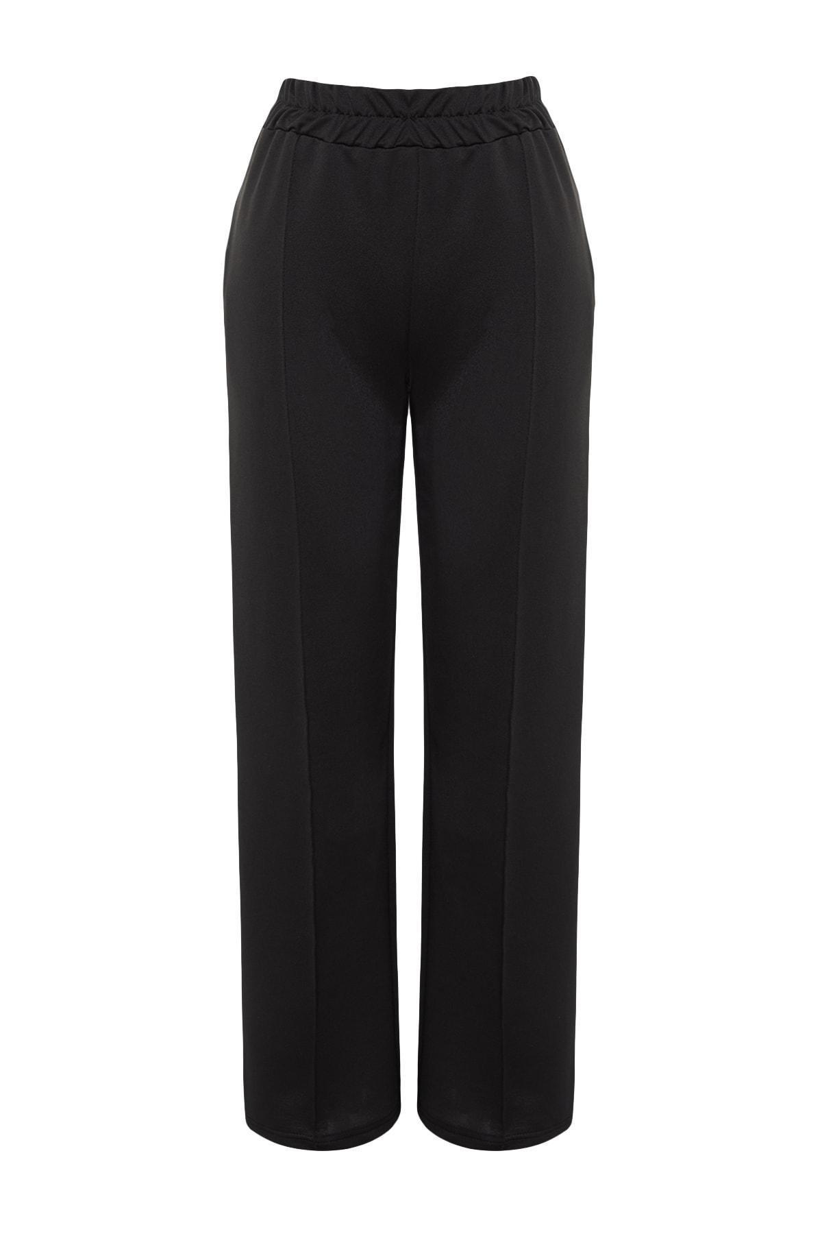 Black Side-Striped Sweatpants, , large image number 7
