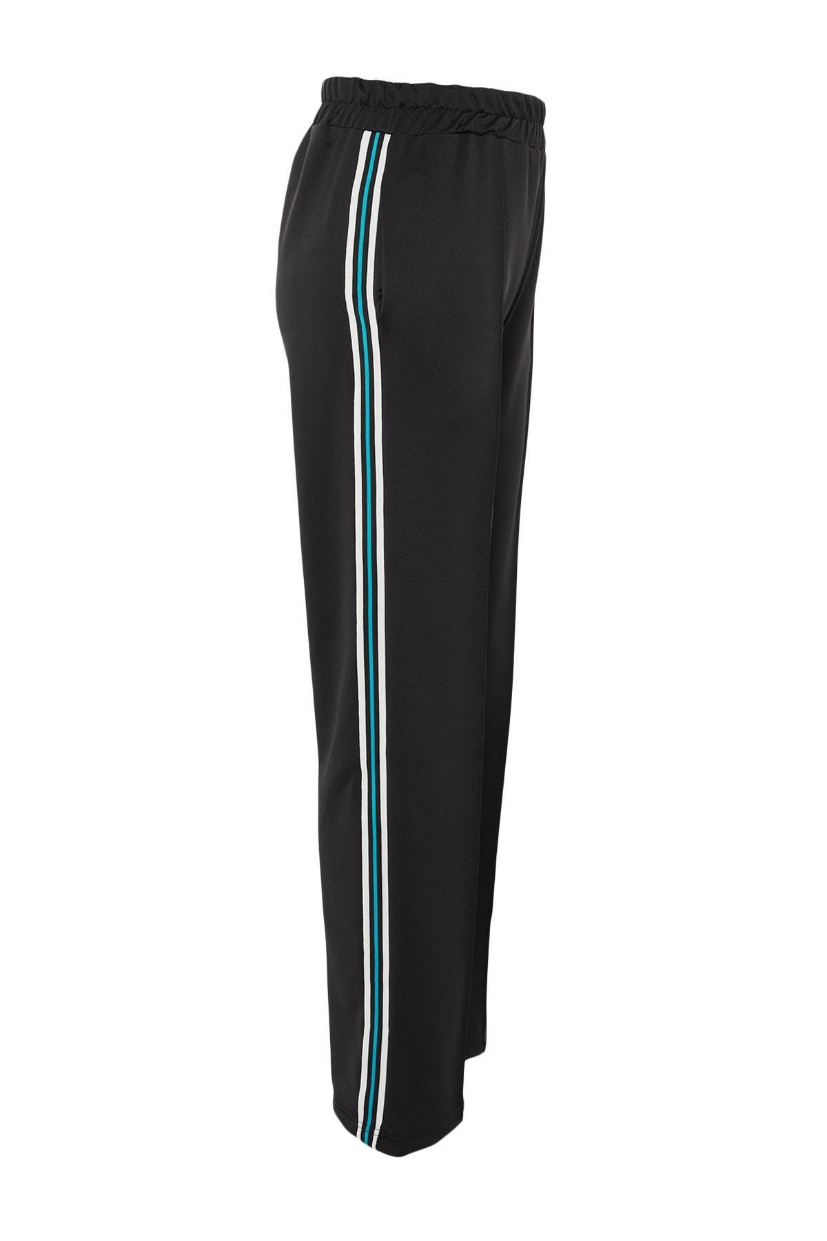 Black Side-Striped Sweatpants, , large image number 8