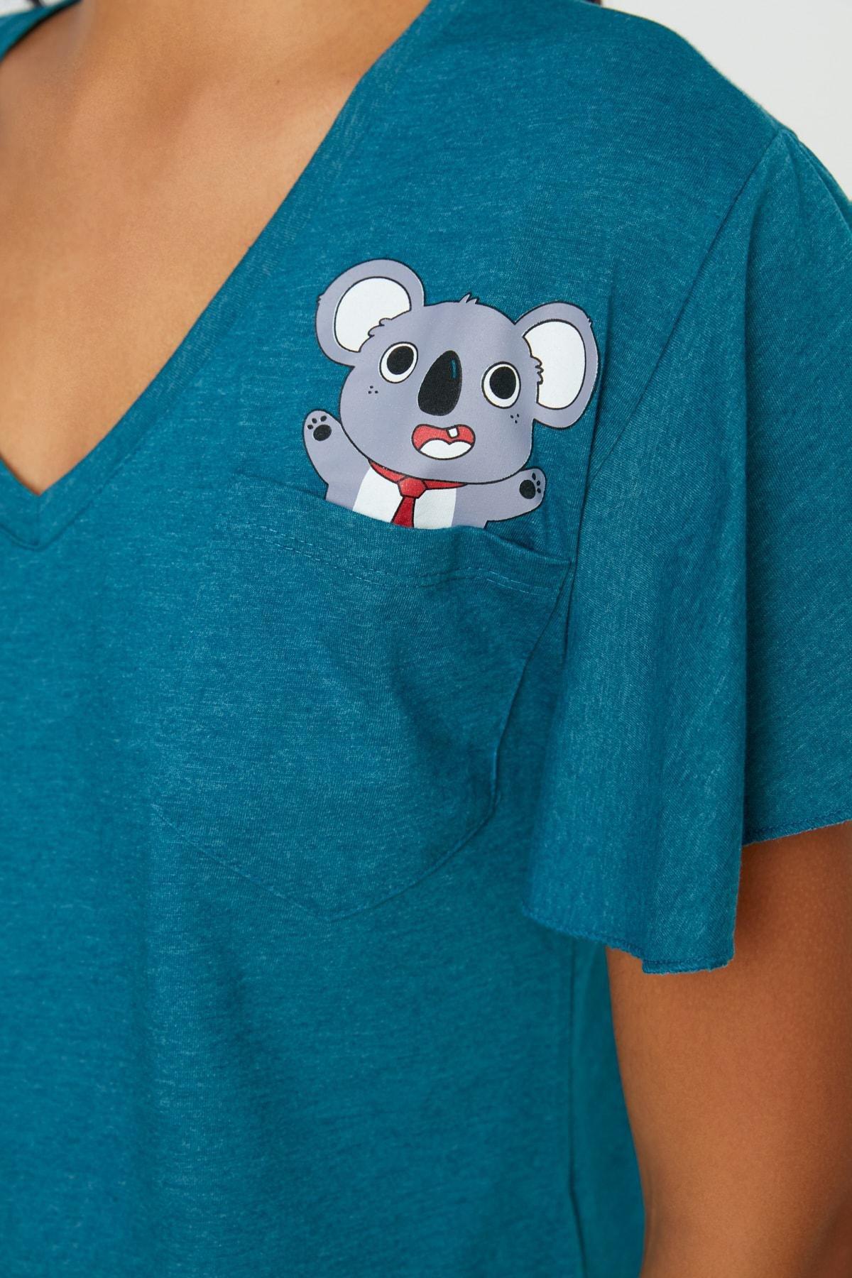 Blue Plain Pajama Set, Blue, large image number 2