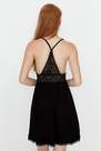 Trendyol - Black Jile V-Neck Mini Nightgown