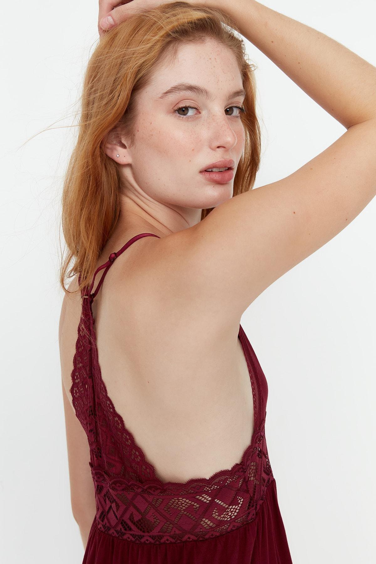 Red Jile Mini Nightgown, , large image number 1