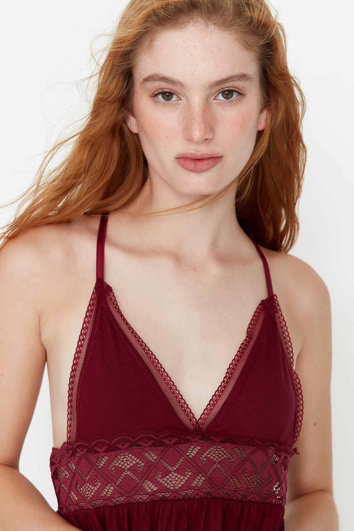 Red Jile Mini Nightgown, , large image number 3