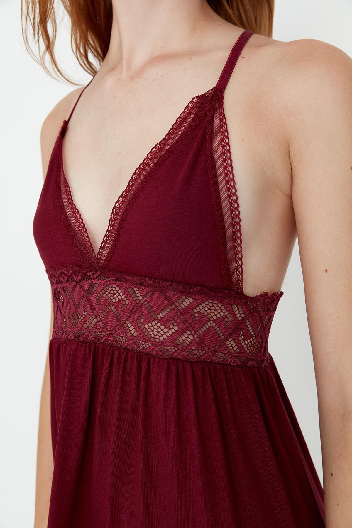 Red Jile Mini Nightgown, , large image number 4