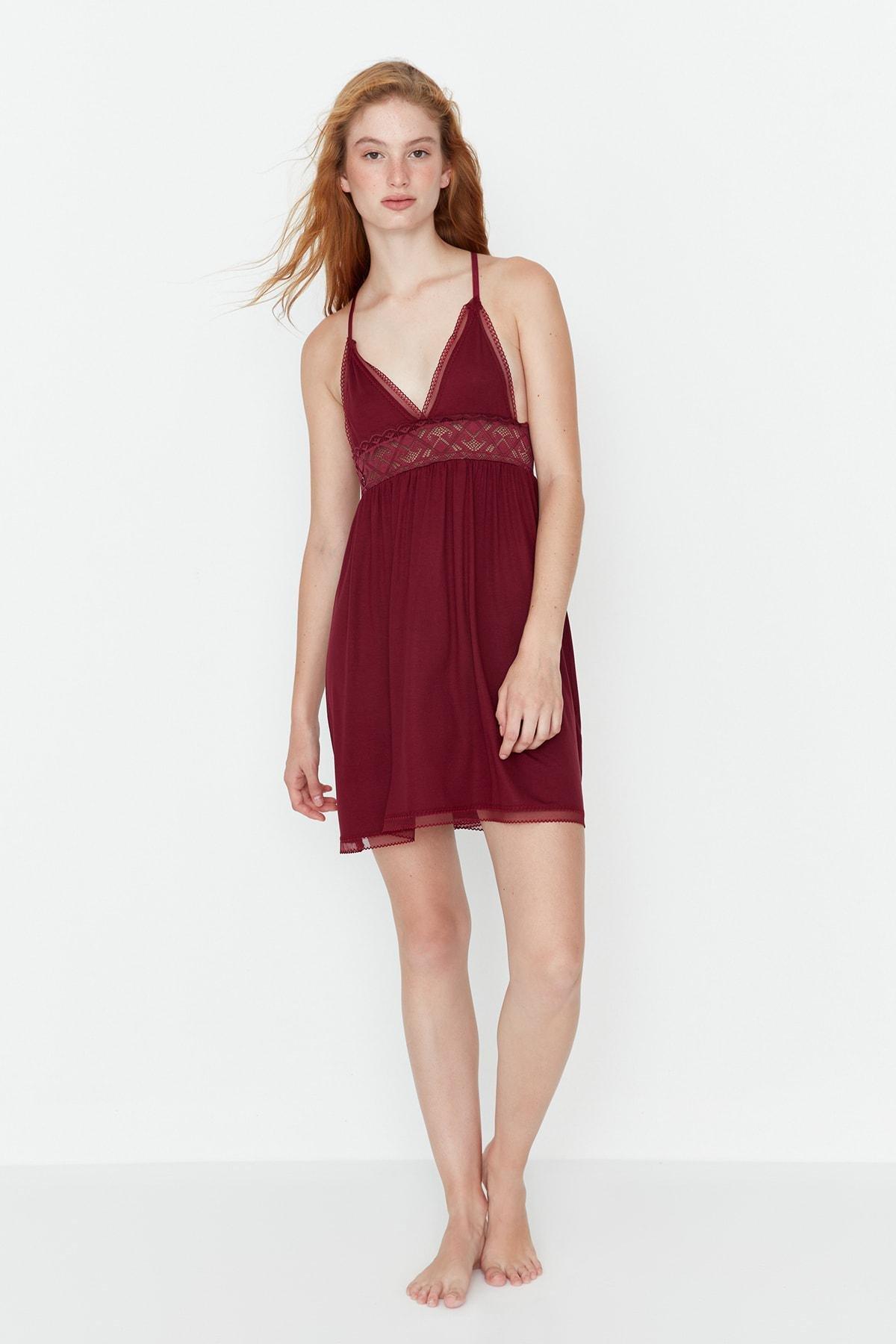 Red Jile Mini Nightgown, , large image number 5