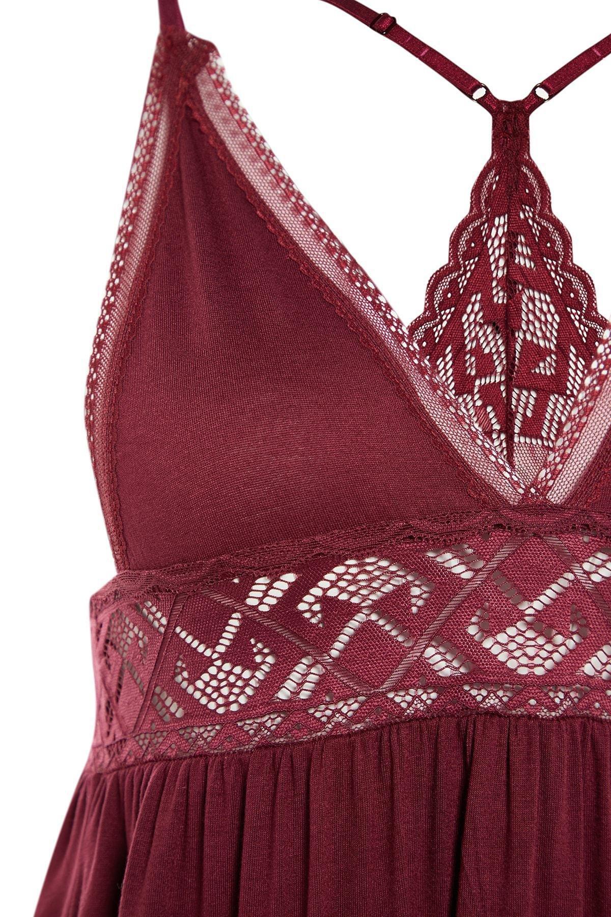 Red Jile Mini Nightgown, , large image number 7