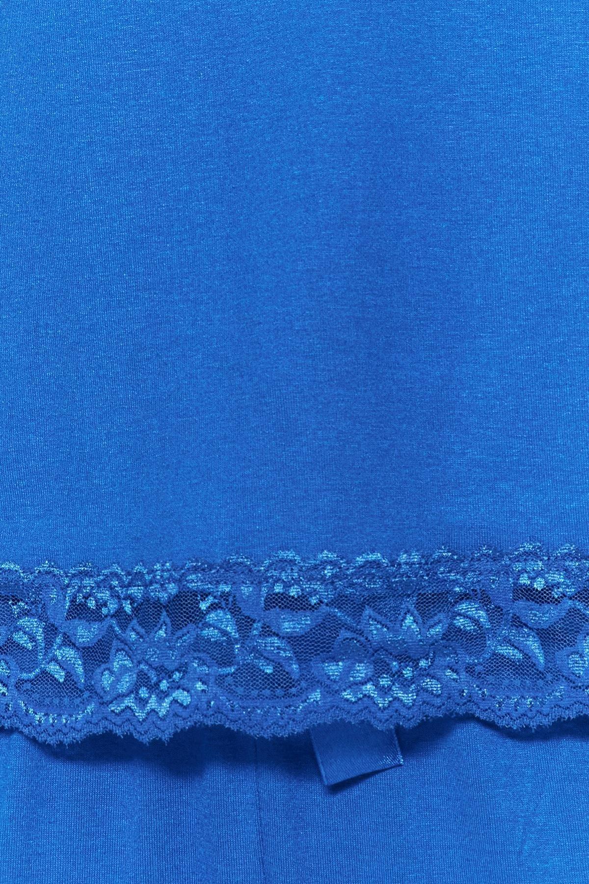 Blue Scoop Neck Pajama Set, , large image number 2