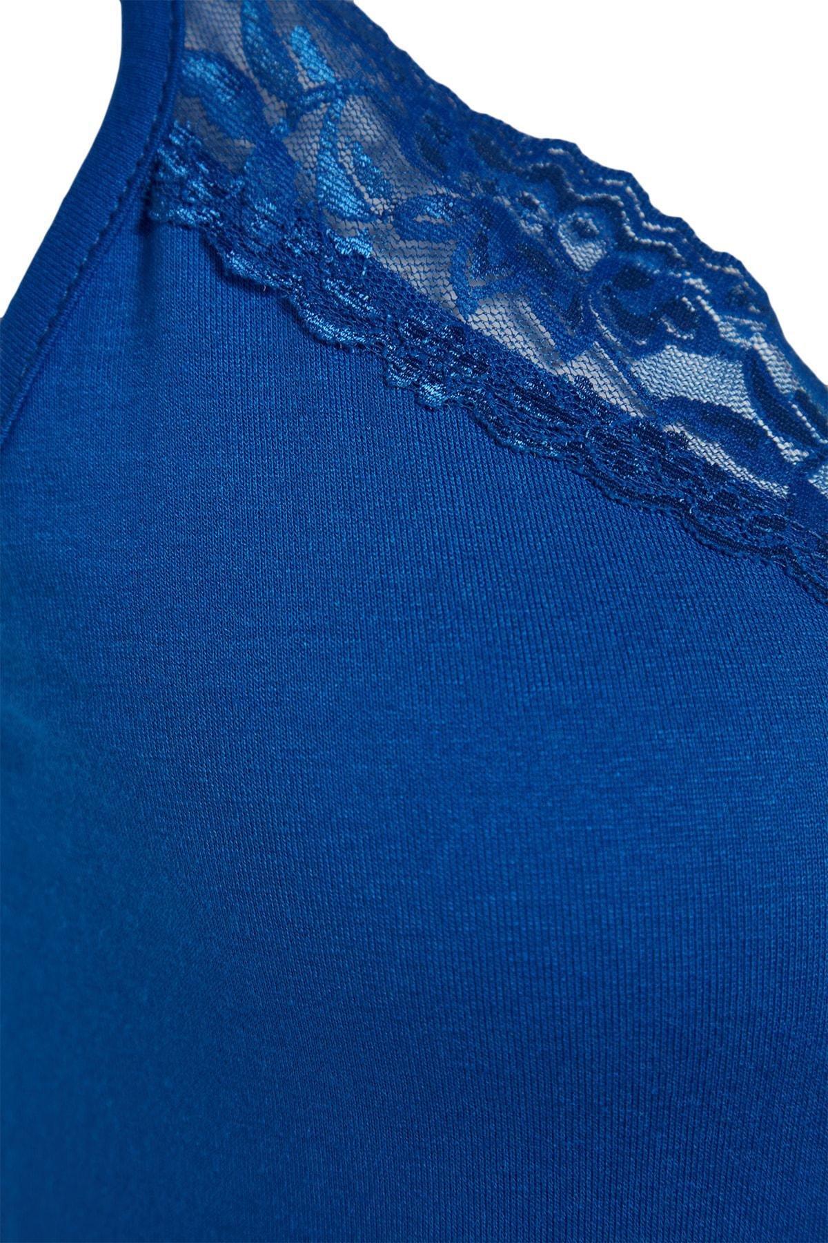 Blue Scoop Neck Pajama Set, , large image number 6