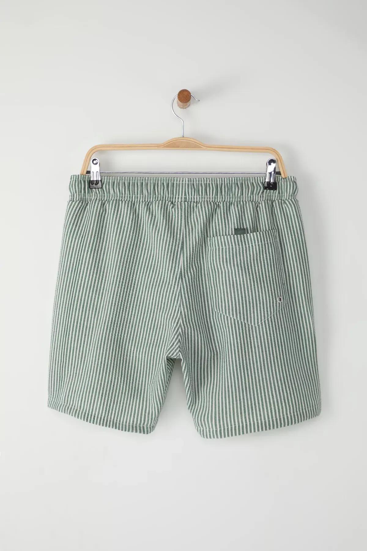 Green Detailed Swimming Shorts, Emerald, large image number 5