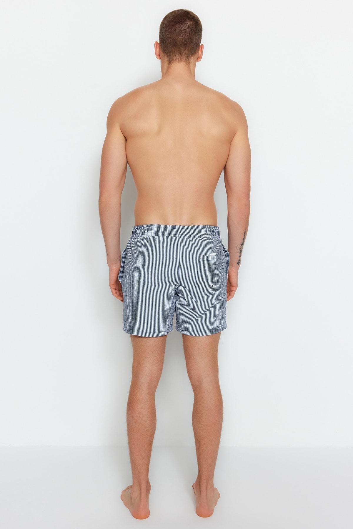 Navy Striped Swim Shorts, , large image number 6