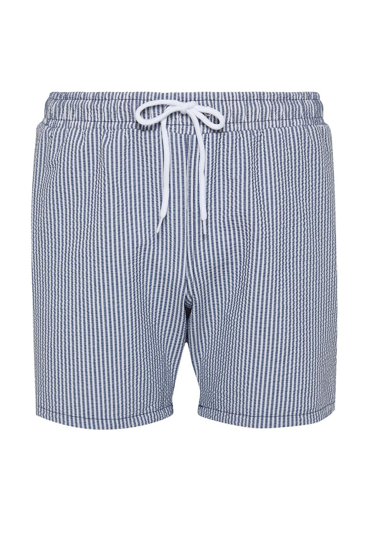 Navy Striped Swim Shorts, , large image number 7