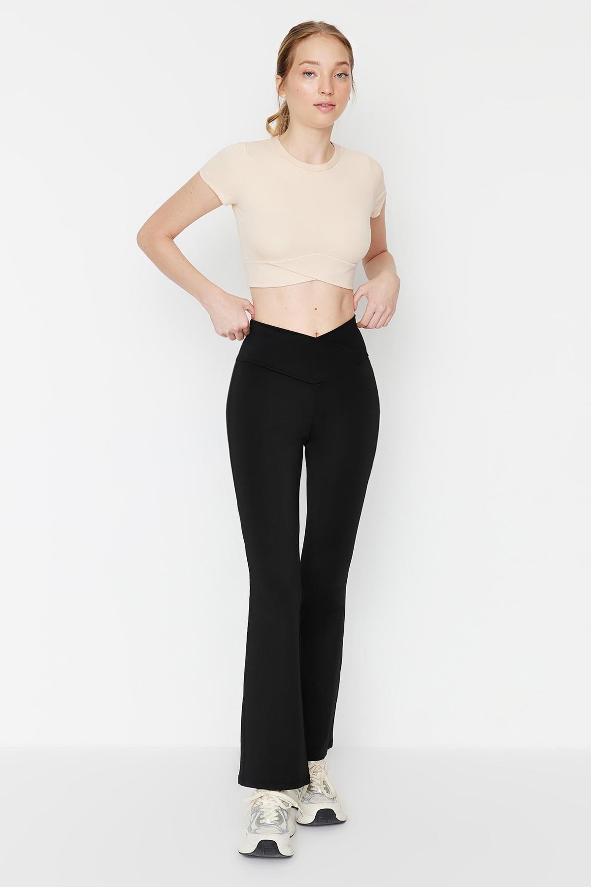 Black Double Breasted Waist Yoga Sportswear, , large image number 0