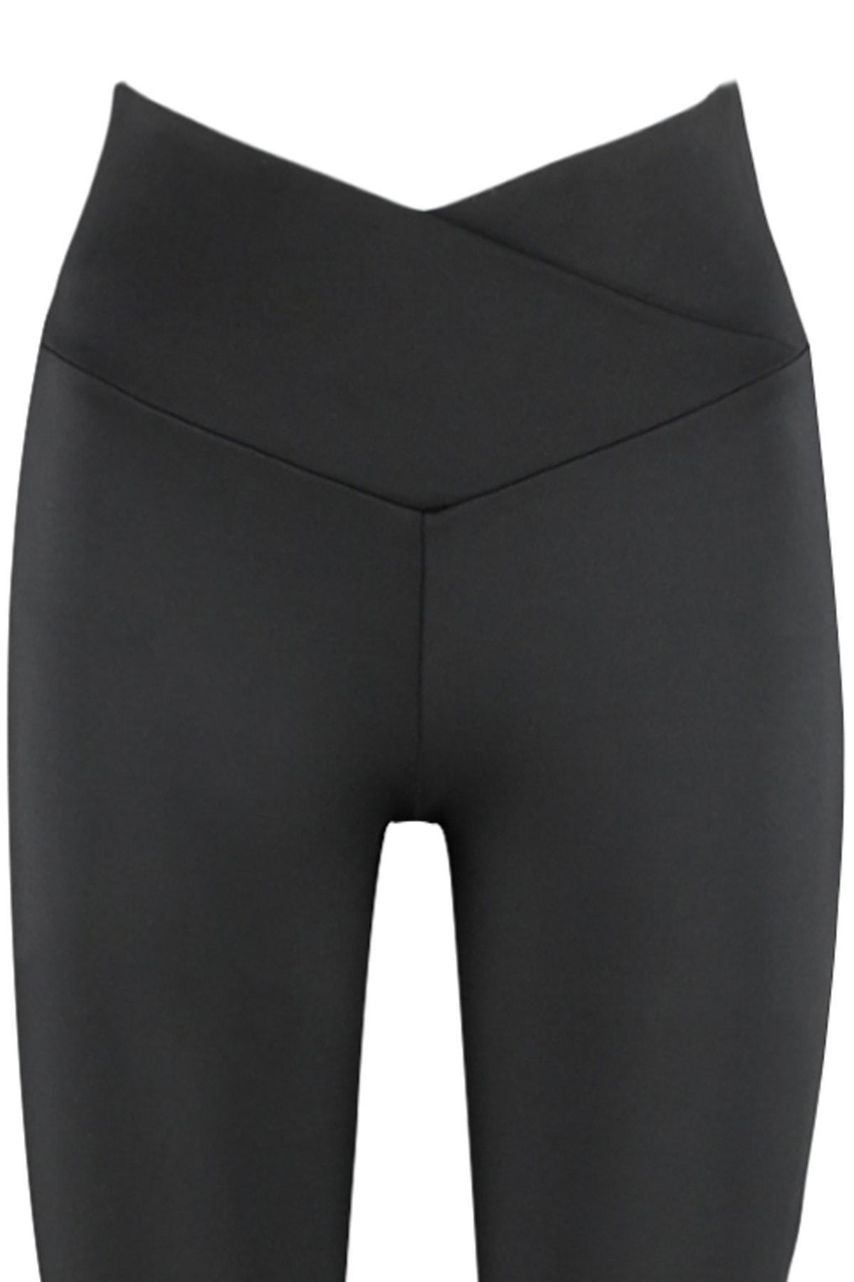 Black Double Breasted Waist Yoga Sportswear, , large image number 5
