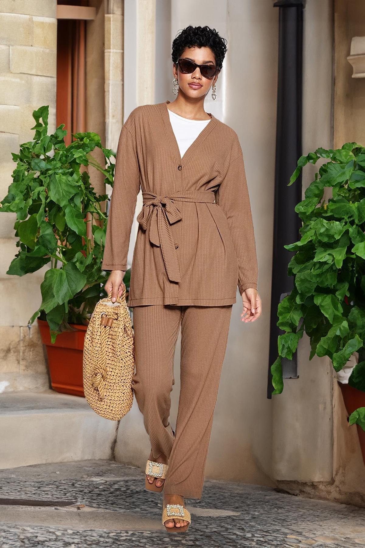 Beige Relaxed Co-Ord Set, , large image number 7