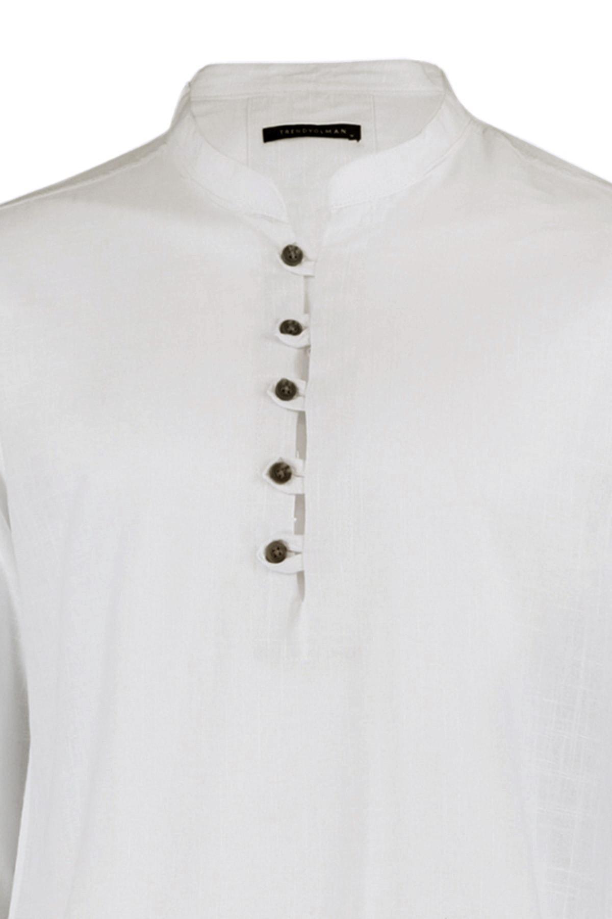 White Fitted Cotton Shirt, , large image number 8