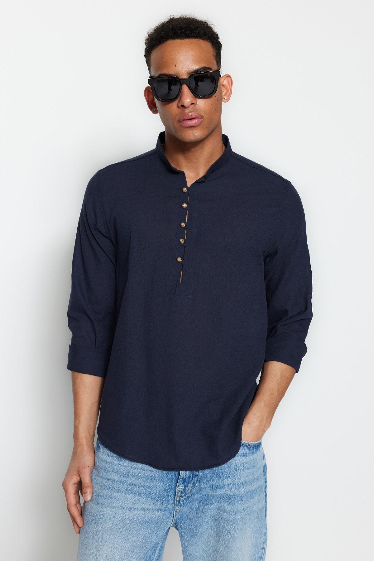 Blue Fitted Shirt, , large image number 1