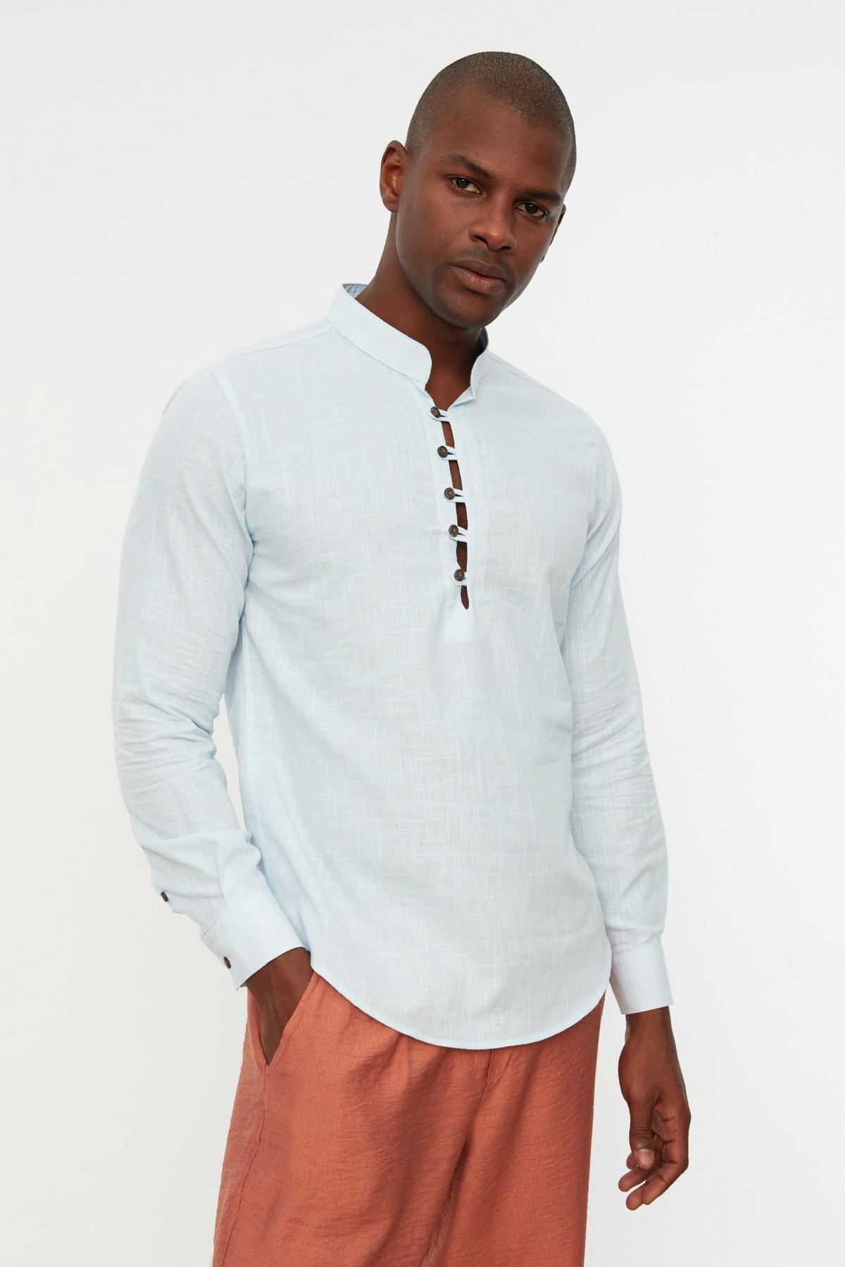 Blue Fitted Shirt, , large image number 0