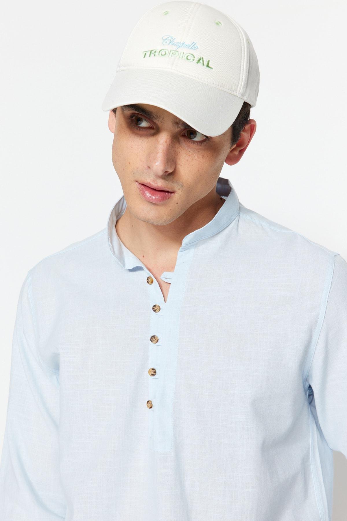 Blue Fitted Shirt, , large image number 1