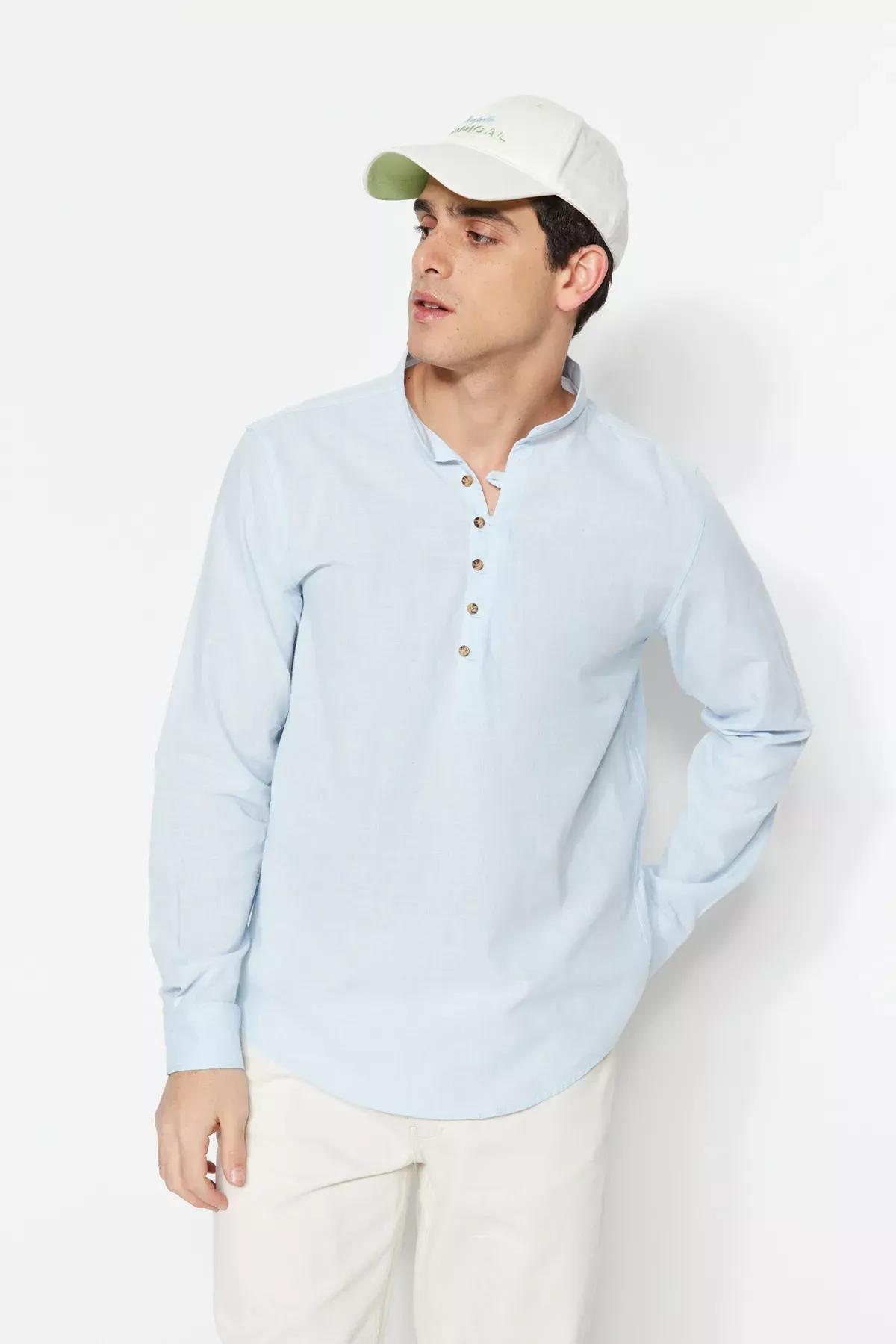 Blue Fitted Shirt, Blue, large image number 2