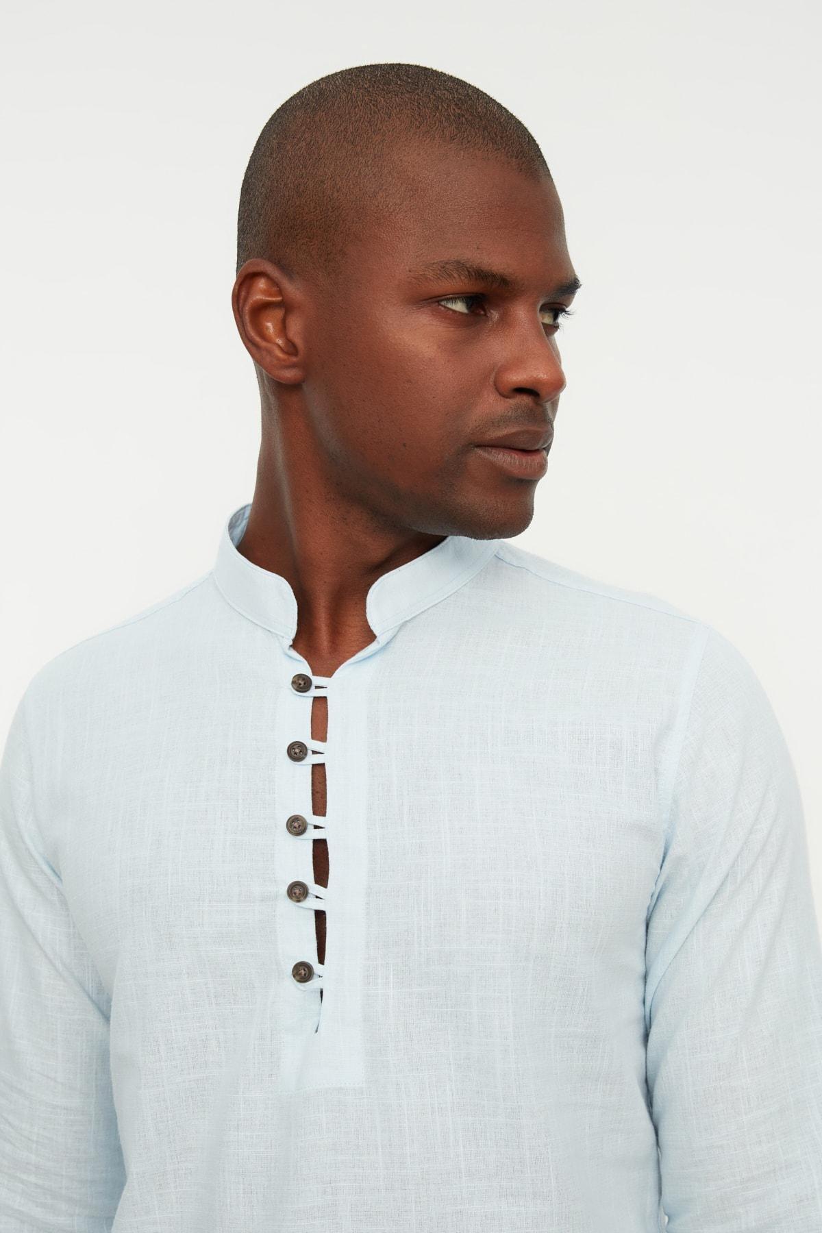 Blue Fitted Shirt, , large image number 3