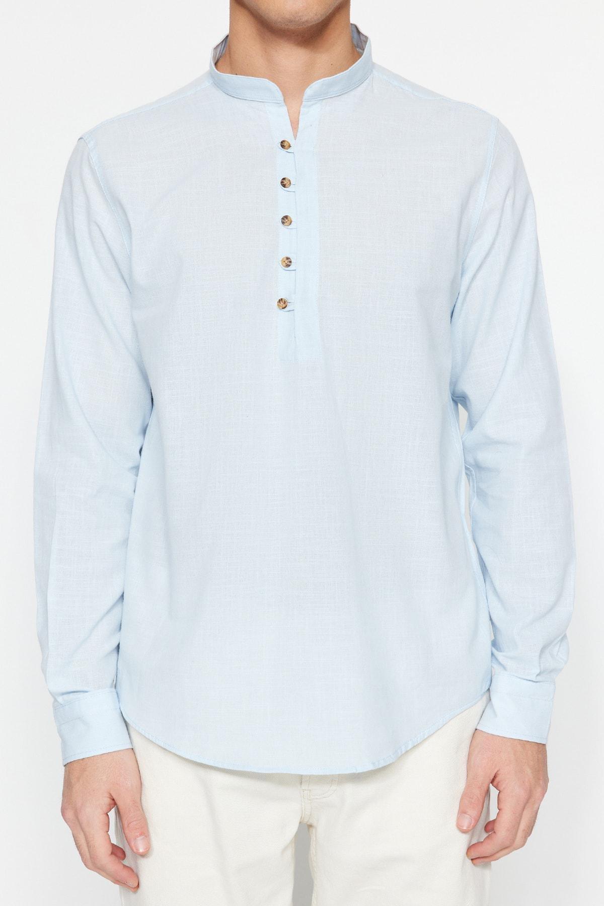 Blue Fitted Shirt, , large image number 4