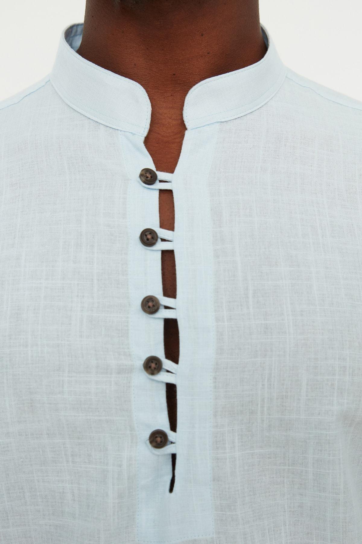 Blue Fitted Shirt, , large image number 5