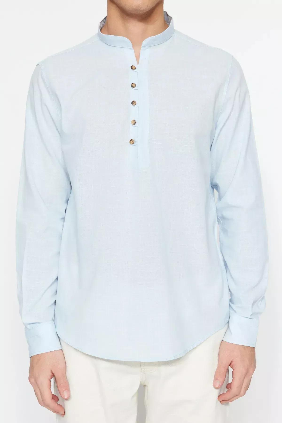 Blue Fitted Shirt, Blue, large image number 7