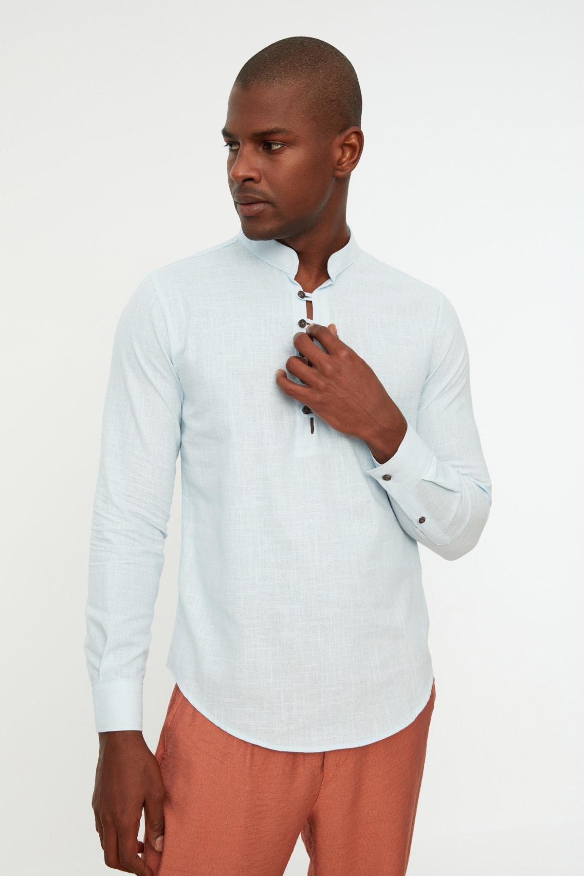 Blue Fitted Shirt, , large image number 9