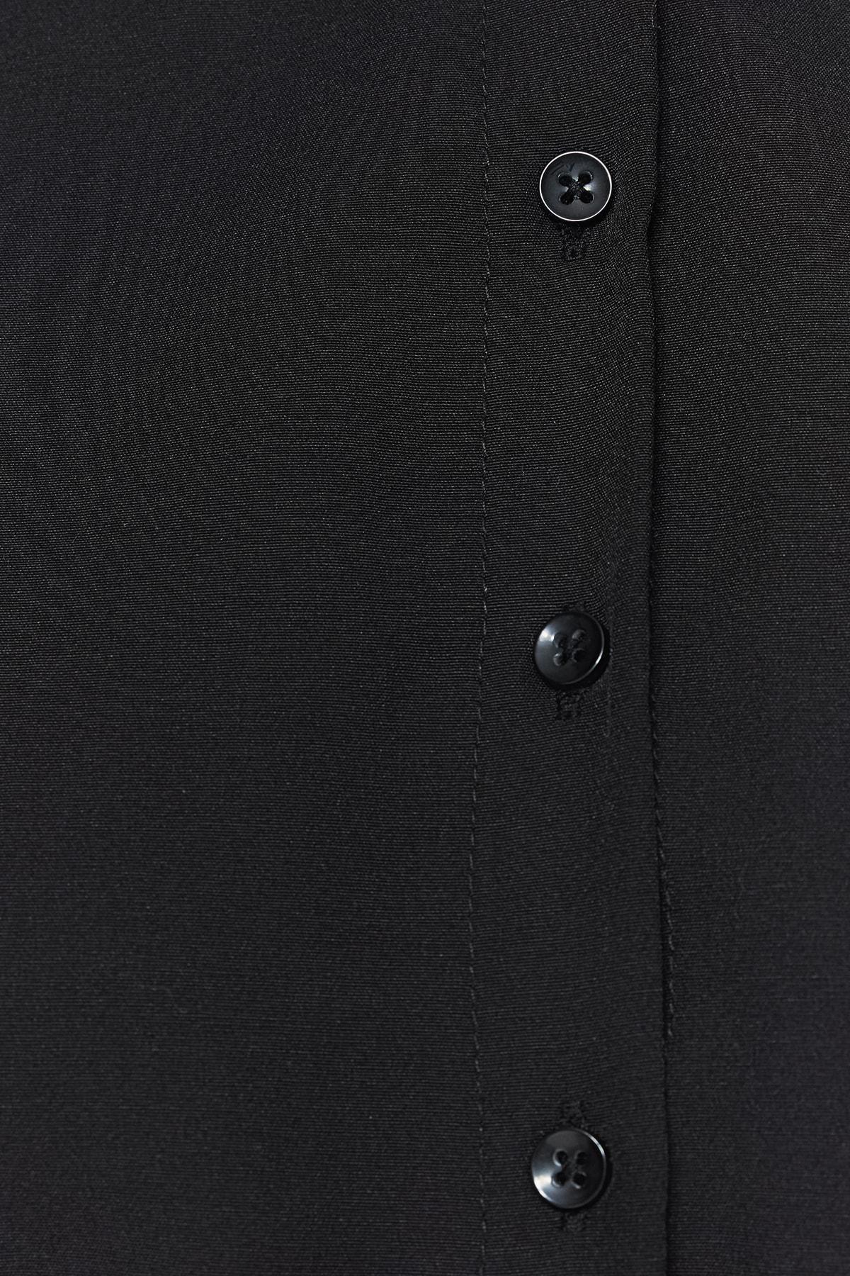Black Knotted Belt Shirt Dress, , large image number 4