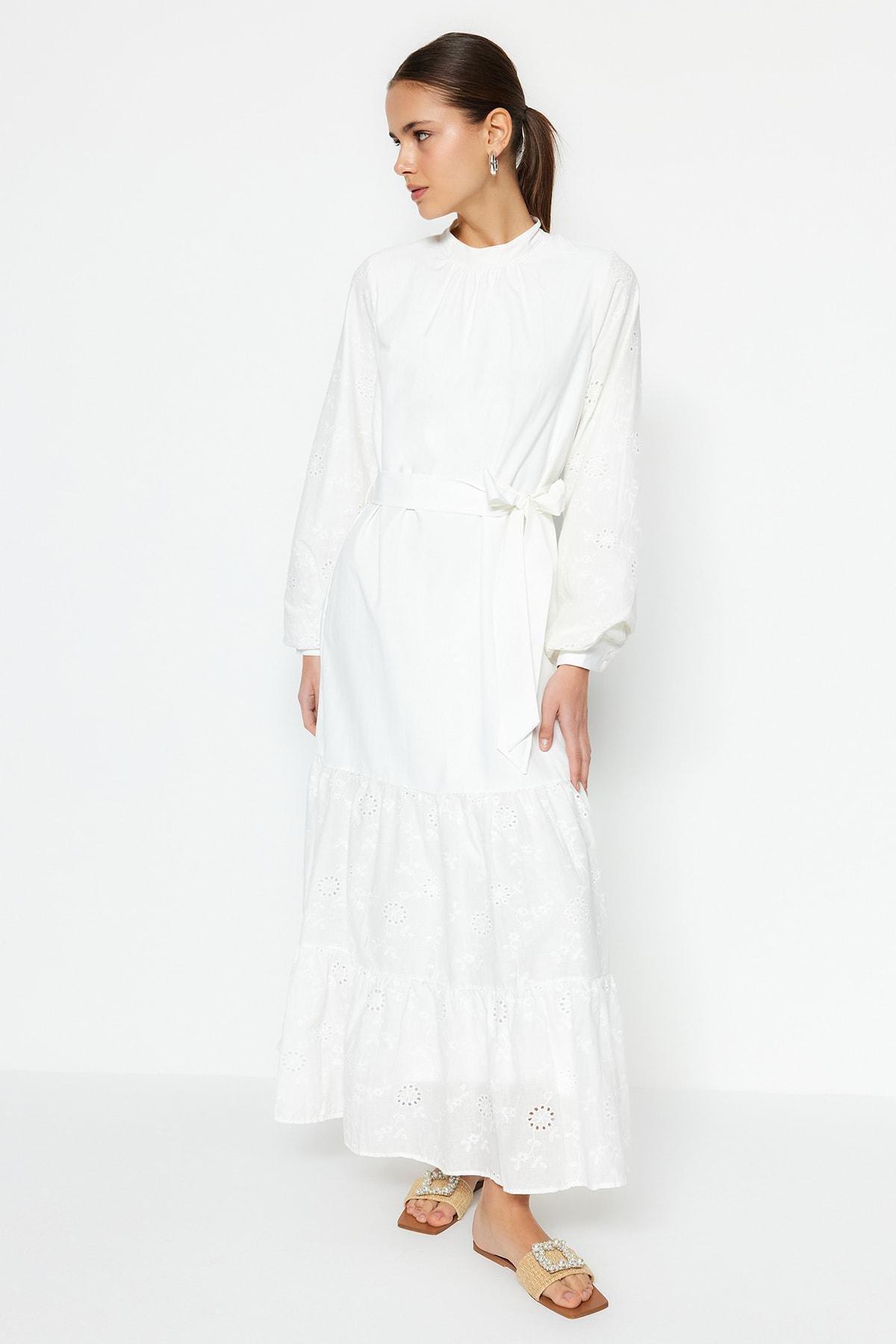 White A-Line Dress, , medium